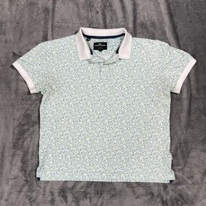 Rodd & Gunn Polo Mens M White Floral 100% Cotton Athletic Short Sleeve Shirt